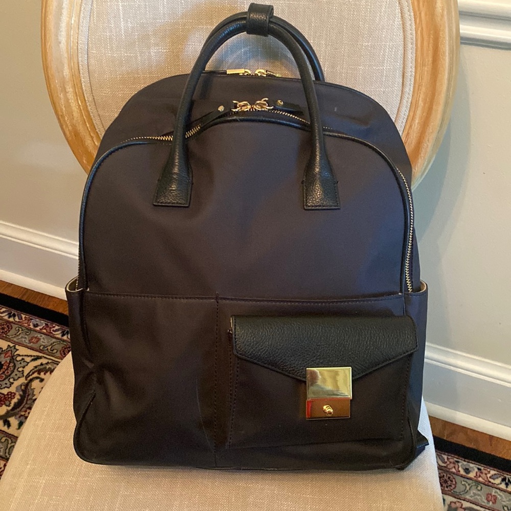 India Hicks Black Backpack Jetpack nylon leather